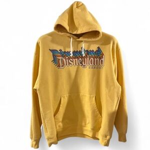 Retro Men’s Yellow Disneyland Hoodie Sweatshirt Size Large